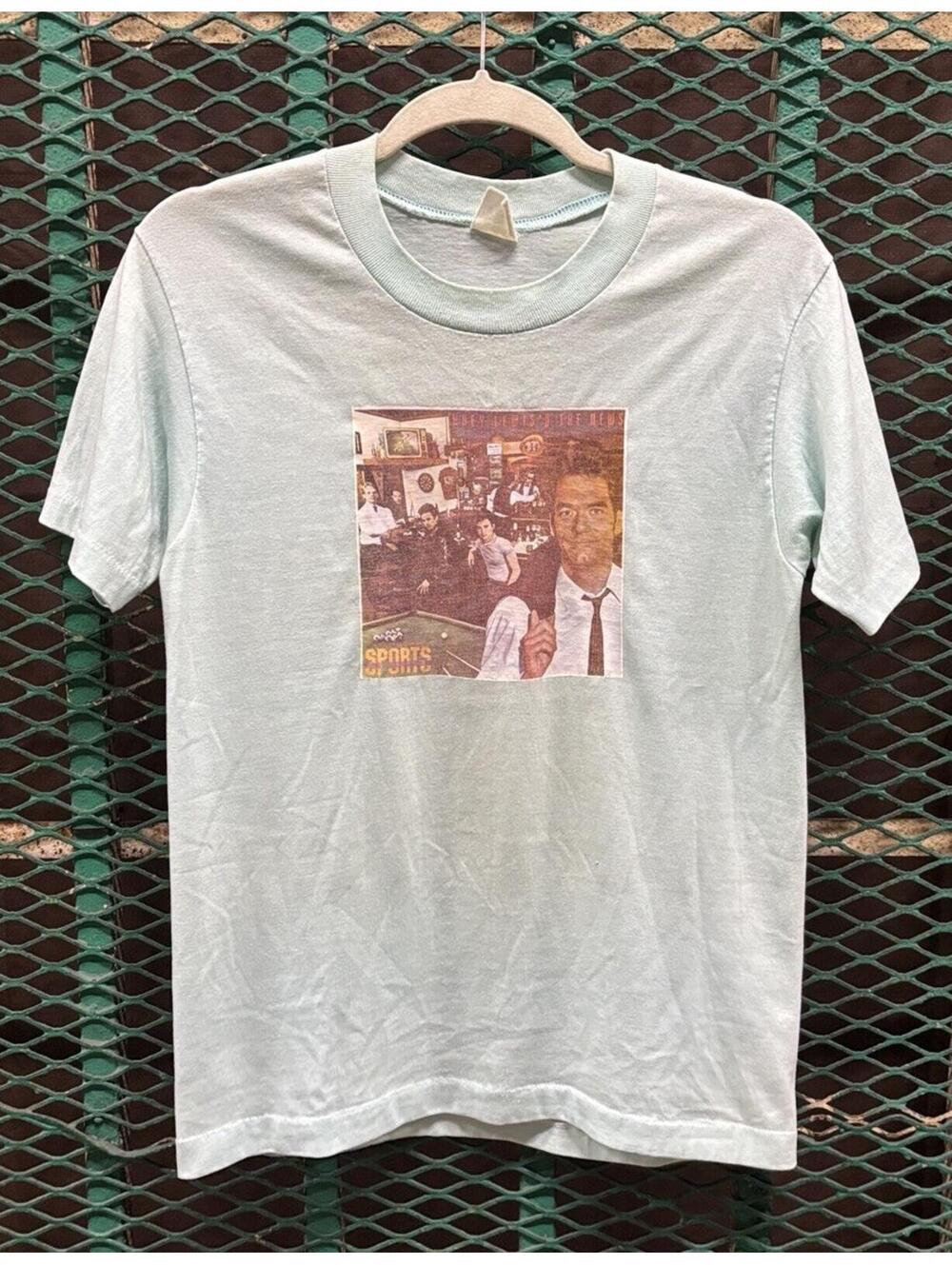 TRUE VINTAGE 1983 80s Huey Lewis And The News SPORTS Shirt Medium RARE PROMO TEE